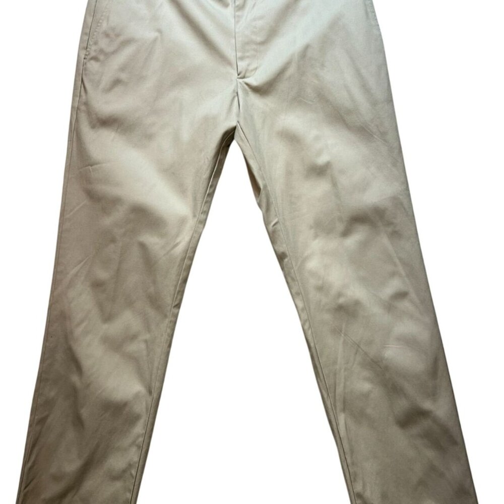 Jos. A. Bank Mens Traveler Tech Slim Fit Chino Pants Flat Front Size 35x30 Beige